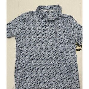 Rorie Whelan Men’s Size XL Golf Polo Shirt Floral  Print Blue NWT